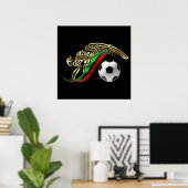 Mexiko 2014: Weltfußballfutbol unter mexikanischer Poster (Heimbüro)