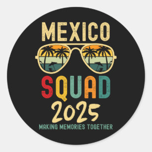 Mexiko 2025 Squad Tropical Beach Family Urlaub Runder Aufkleber