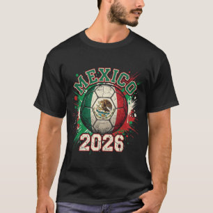 Mexiko 2026 Fußball Vintage-Flagge Adler Farbsprit T-Shirt