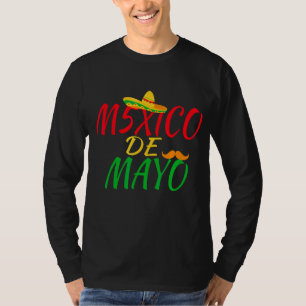 Mexiko 5 De Mayo Taco Sombrero Mustache Le T-Shirt