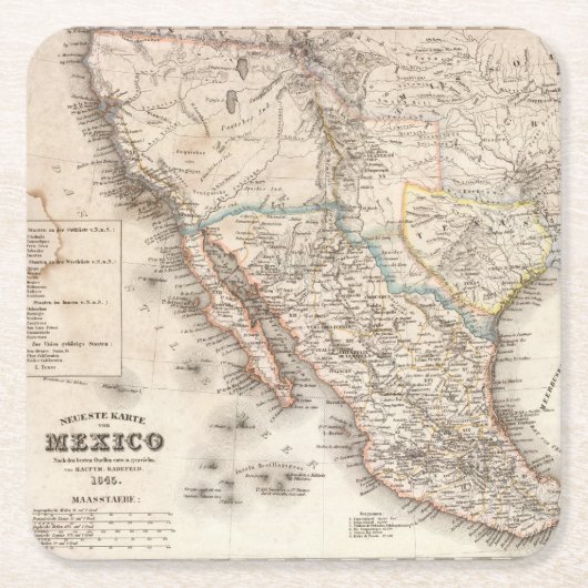 Mexiko 8 rechteckiger pappuntersetzer (Vorderseite)