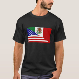 Mexiko-amerikanische Flagge. Glückliches Cinco De T-Shirt
