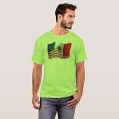 Mexiko-amerikanische wellenartig bewegende Flagge T-Shirt (Vorne ganz)