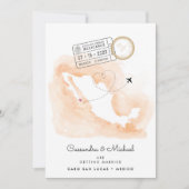 Mexiko Aquarellkarte | Cabo | HOCHZEIT IN URLAUBSO (Vorderseite)