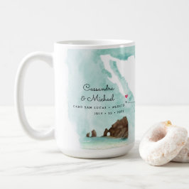 Mexiko Aquarellkarte | Cabo | HOCHZEIT IN URLAUBSO Kaffeetasse