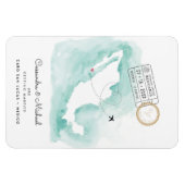 Mexiko Aquarellkarte | Cabo | HOCHZEIT IN URLAUBSO Magnet (Horizontal)