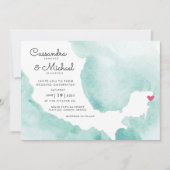 Mexiko Aquarellkarte | Playa del Carmen Einladung (Vorderseite)