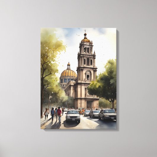 Mexiko Aquarellkunst Leinwanddruck (Vorderseite)