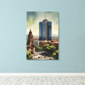 Mexiko Aquarellkunst Leinwanddruck (Insitu (Holzboden))