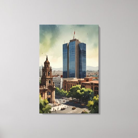 Mexiko Aquarellkunst Leinwanddruck (Vorderseite)