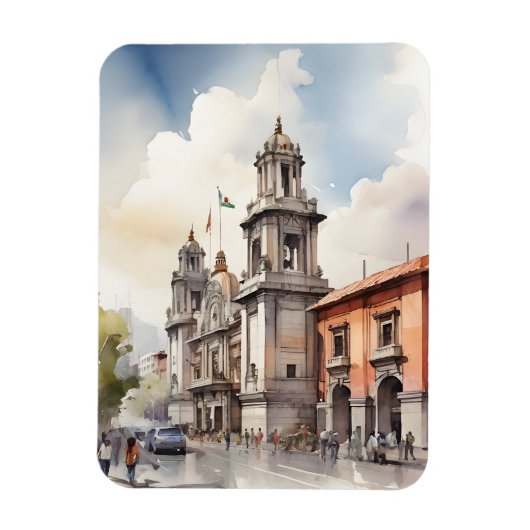Mexiko Aquarellkunst Magnet (Vertikal)