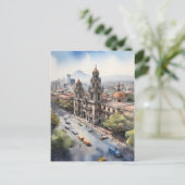 Mexiko Aquarellkunst Postkarte (Stehend Vorderseite)