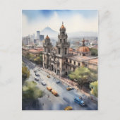 Mexiko Aquarellkunst Postkarte (Vorderseite)
