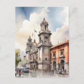 Mexiko Aquarellkunst Postkarte (Vorderseite)