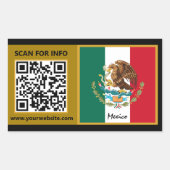Mexiko-Aufkleber, moderner QR-Code, mexikanische F Rechteckiger Aufkleber (Vorderseite)