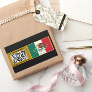 Mexiko-Aufkleber, moderner QR-Code, mexikanische F Rechteckiger Aufkleber