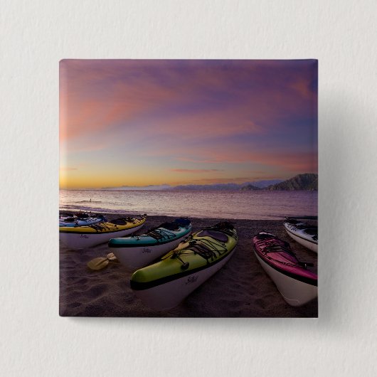 Mexiko, Baja, See von Cortez. Kajaks und Meeresfrü Button (Vorderseite)