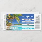 Mexiko Beach Boarding Pass Wochenende Einladung (Vorderseite)
