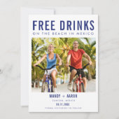 Mexiko Beach Hochzeit in Urlaubsort Foto Save The Date (Vorderseite)