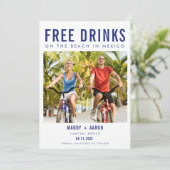 Mexiko Beach Hochzeit in Urlaubsort Foto Save The Date (Stehend Vorderseite)