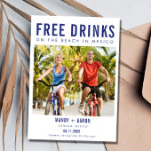 Mexiko Beach Hochzeit in Urlaubsort Foto Save The Date