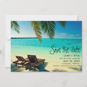 Mexiko Beach Hochzeit in Urlaubsort Save the Date