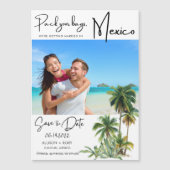 Mexiko Beach Hochzeit in Urlaubsort Save the Date Magnetkarte (Vorderseite)