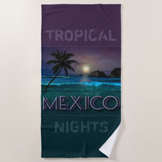 Mexiko Beach Night Strandtuch (Vorderseite)