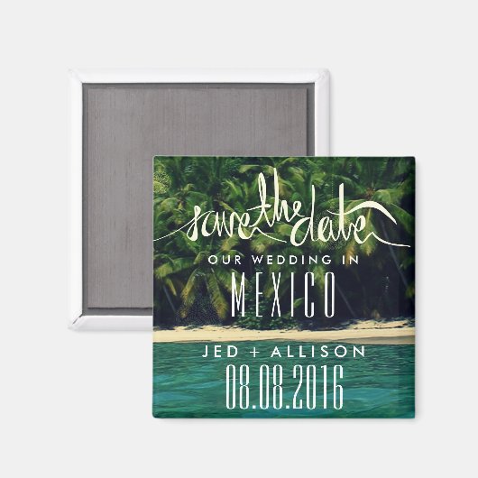 Mexiko Beach Wedding Save the Date Magnet (Vorderseite/Rückseite)
