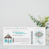 Mexiko Boarding Hochzeitsreise Einladung (Stehend Vorderseite)