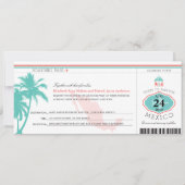 Mexiko Boarding Pass Wedding Einladung (Vorderseite)