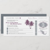 Mexiko-Boarding PassWedding Einladung (Vorne/Hinten)