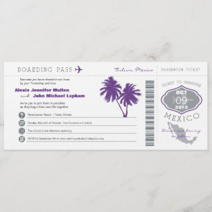 Mexiko-Boarding PassWedding Einladung