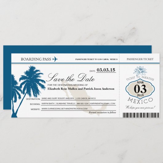 Mexiko-Boarding Save the Date (Vorne/Hinten)