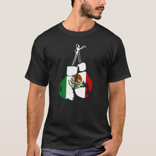 Mexiko Boxhandschuhe mit mexikanischer Flagge für T-Shirt (Vorderseite)