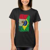 Mexiko-Brasilien-Flagge gemeinsam gemischte Famili T-Shirt (Vorderseite)