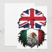 Mexiko - Britisch-britisches Tree Roots-Flag Einladung (Vorne/Hinten)