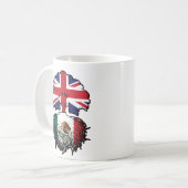 Mexiko - Britisch-britisches Tree Roots-Flag Kaffeetasse (Vorderseite Links)