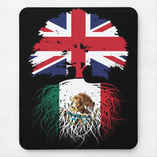 Mexiko - Britisch-britisches Tree Roots-Flag Mousepad (Vorne)