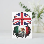 Mexiko - Britisch-britisches Tree Roots-Flag Postkarte (Stehend Vorderseite)