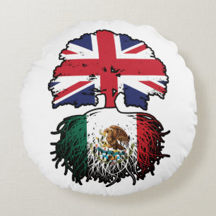 Mexiko - Britisch-britisches Tree Roots-Flag Rundes Kissen