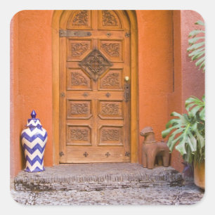 Mexiko, Bundesstaat Guanajuato, San Miguel. Casa d Quadratischer Aufkleber