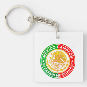 Mexiko Campeon Flaggenfarben Grafik-Wappen Schlüsselanhänger