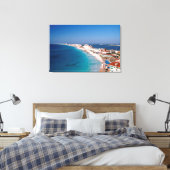 Mexiko, Cancun, Luftbild von Hotels Leinwanddruck (Insitu (Schlafzimmer))
