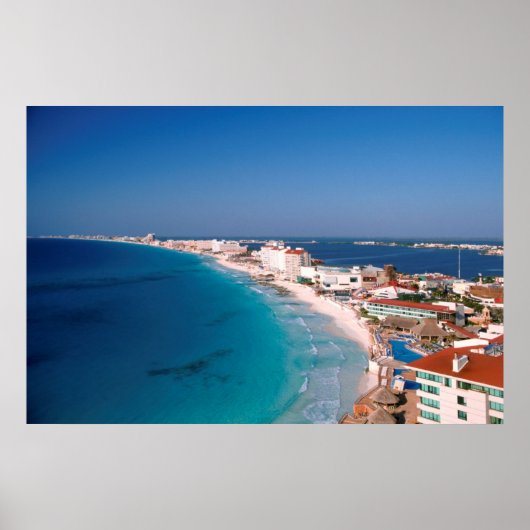 Mexiko, Cancun, Luftbild von Hotels Poster (Vorne)