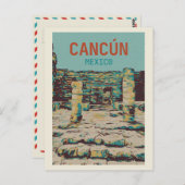 Mexiko, Cancún, Quintana Roo, Yucatán, Maya-Ruinen Postkarte (Vorne/Hinten)