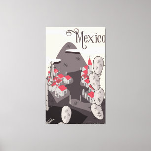 Mexiko-Cartoon-Stadt Leinwanddruck