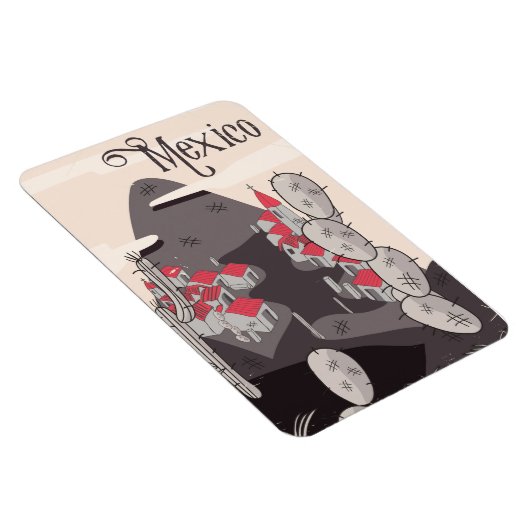 Mexiko Cartoon Town Magnet (Rechte Seite)