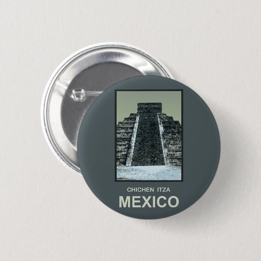Mexiko Chichen Itza Button (Vorne & Hinten)