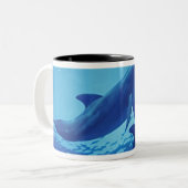 Mexiko, Cozumel. Dolphin Bottlenosed, Tursiops Zweifarbige Tasse (Vorderseite Links)